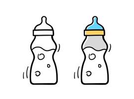 Babyflasche mit Milch. Doodle-Sketch-Stil. Vektor-Illustration. vektor