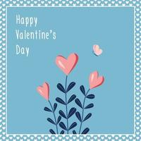 Valentinstag-Karte. Blumen in der Vase vektor