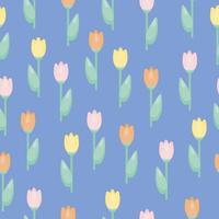 Vektor Musterdesign Tulpen. botanische Blumendekoration Textur. Tapetenhintergrund