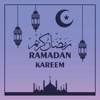ramadan kareem bakgrund med moskédesign vektor