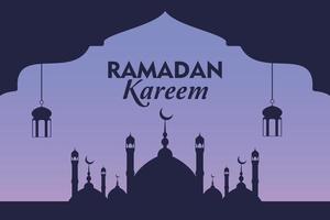 ramadan kareem bakgrund med moskédesign vektor