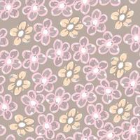 Nahtlose Doodle Blumenmuster Hintergrund vektor