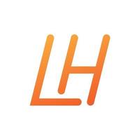 bokstaven lh eller hl logotypdesign vektor