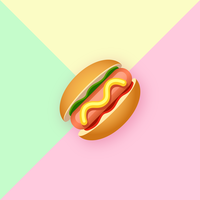 Stilvoller Hotdog-Knall-Farbhintergrund