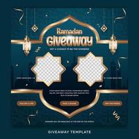 ramadan giveaway inläggsmall för sociala medier vektor