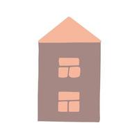 hus handritad doodle,. dekor, ikon. skandinavisk minimalism klistermärke affisch kort byggnad vektor