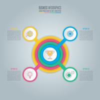 Infografik-Design-Business-Konzept mit 4 Optionen, Teile oder Prozesse. vektor