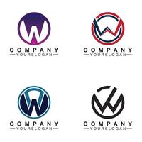 w brev logotyp mall vektor illustration design