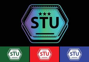 stu-Brief neue Logo- und Icon-Design-Vorlage vektor