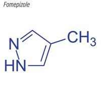 Vektorskelettformel von Fomepizol. Droge chemisches Molekül. vektor