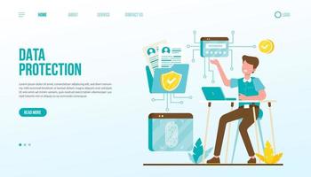mall för dataskydd målsida vektor