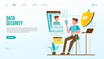 mall för målsida för datasäkerhet vektor
