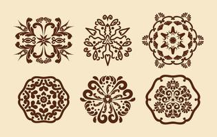 blommönster av mandalas. mehndi mönster. dekorativ konsistens. brun, beige färg. för design av vägg, menyer, bröllopsinbjudningar eller etiketter, för laserskärning, intarsia. vektor