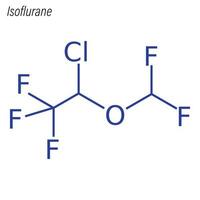 vektor skelettformel av isofluran. läkemedels kemisk molekyl.
