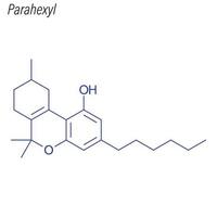 vektor skelettformel av parahexyl. läkemedels kemisk molekyl.