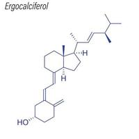 Vektorskelettformel von Ergocalciferol. Droge chemisches Molekül vektor