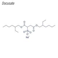 Vektorskelettformel von Docusate. Droge chemisches Molekül. vektor