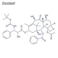 Vektorskelettformel von Docetaxel. Droge chemisches Molekül. vektor