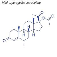 vektor skelettformel av medroxiprogesteronacetat. drog che