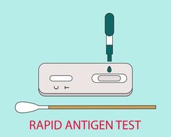 snabbt antigen test kit koncept. covid-19 kris. tecknad vektor stil för din design