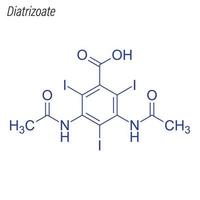 Vektorskelettformel von Diatrizoat. Droge chemisches Molekül. vektor