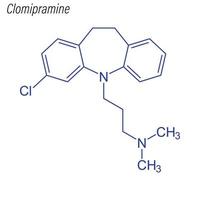 Vektorskelettformel von Clomipramin. Droge chemisches Molekül. vektor