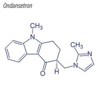 Vektorskelettformel von Ondansetron. Droge chemisches Molekül. vektor