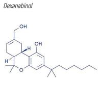 Vektorskelettformel von Dexanabinol. Droge chemisches Molekül. vektor