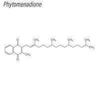 Vektorskelettformel von Phytomenadion. Droge chemisches Molekül vektor