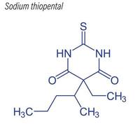 Vektorskelettformel von Natriumthiopental, Drogenchemikalienmol vektor