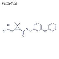 Vektorskelettformel von Permethrin. Droge chemisches Molekül. vektor