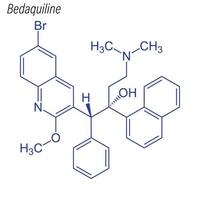 Vektorskelettformel von Bedaquilin. Droge chemisches Molekül. vektor