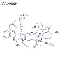 Vektorskelettformel von Vincristin. Droge chemisches Molekül. vektor