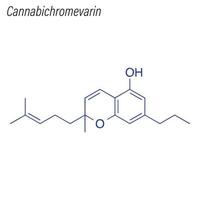 Vektorskelettformel von Cannabichromevarin. Droge chemisch mol vektor