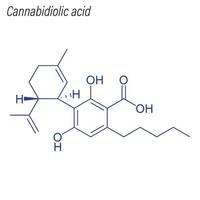 vektor skelettformel av cannabidiolsyra. läkemedel kemisk mol