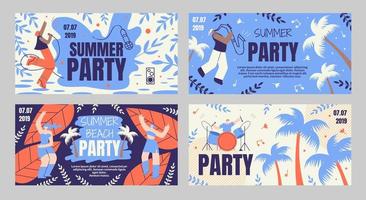 sommar beach party banner set vektor