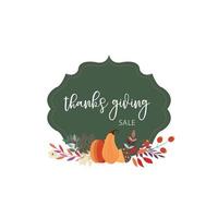 Thanksgiving Sale Kartendesign vektor