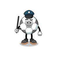 karikaturillustration der fußballpolizei vektor