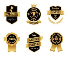 elegante Premium-Gewinner goldene und schwarze Etiketten. Banner Element Vintage-Design. Vektor-Illustration vektor