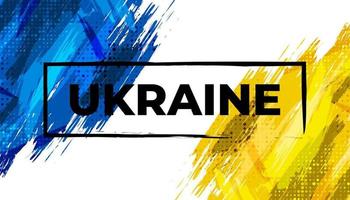 ukraine-flagge mit pinselkonzept. Flagge der Ukraine im Grunge-Stil. bete für die Ukraine. handbemalte pinselflagge des ukrainischen landes vektor