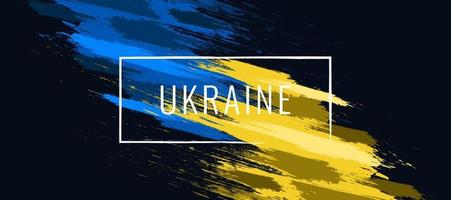 ukrainska flaggan med borste koncept. Ukrainas flagga i grunge stil. be för Ukraina. handmålad pensel flagga ukrainska landet vektor