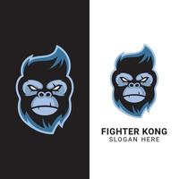 king kong gorilla kopf gesicht illustration für esports logo design vektor