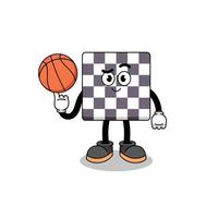 schackbräde illustration som en basketspelare vektor
