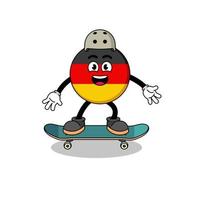 deutschland-flaggenmaskottchen, das ein skateboard spielt vektor