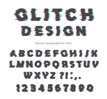 Glitch typsnitt design vektor
