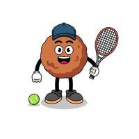 köttbulleillustration som tennisspelare vektor