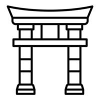 torii gate linje ikon vektor