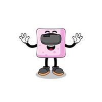 Illustration von Marshmallow mit einem VR-Headset vektor