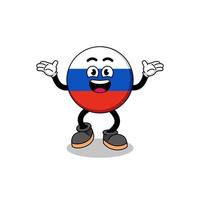 Ryssland flagga tecknad sökning med glad gest vektor