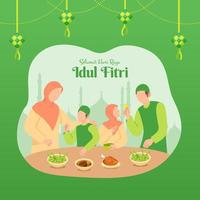 Selamat Hari Raya Idul Fitri ist eine andere Sprache von Happy Eid Mubarak auf Indonesisch vektor